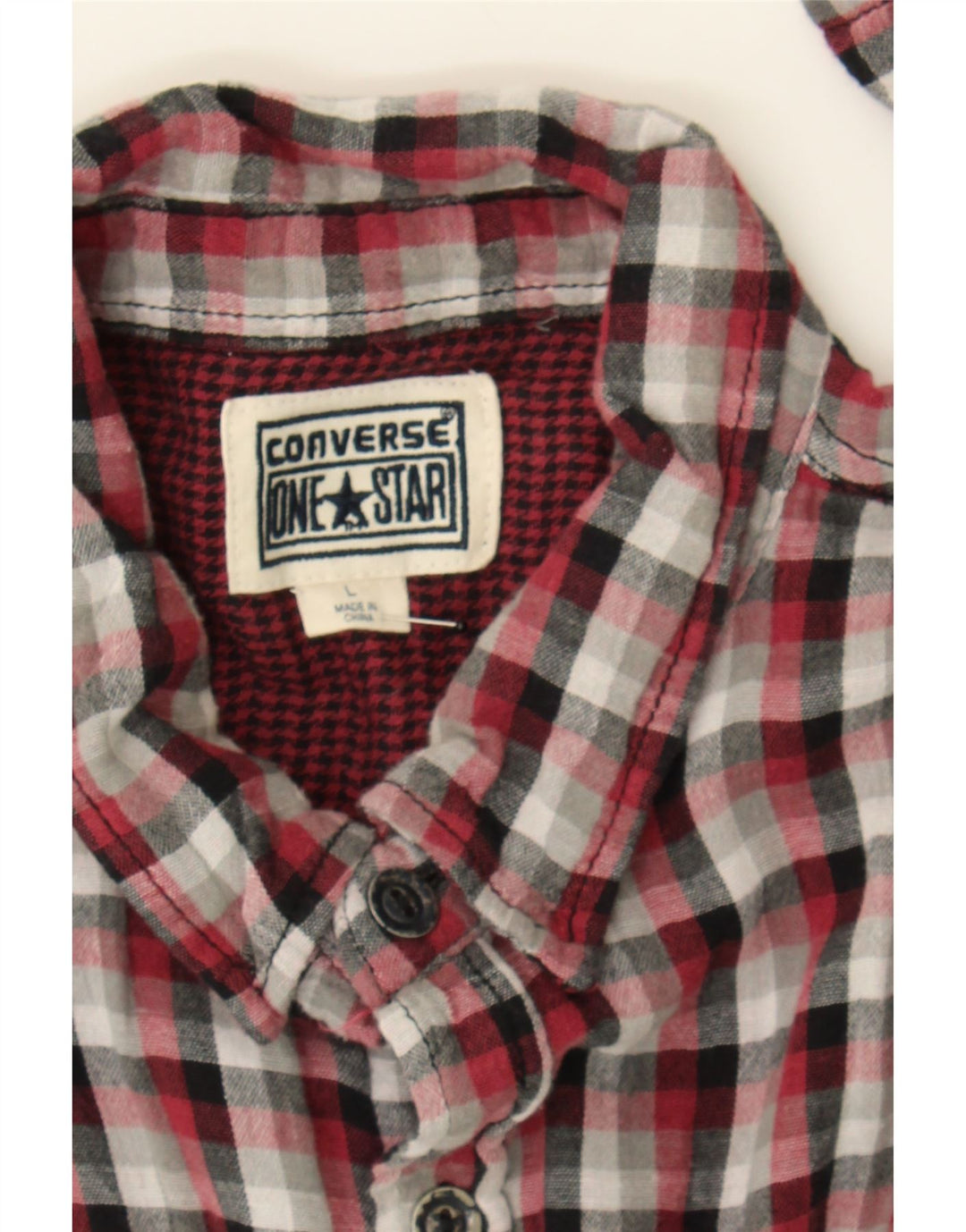 CONVERSE Mens Military Flannel Shirt Large Red Check Cotton Vintage Converse and Second-Hand Converse from Messina Hembry 