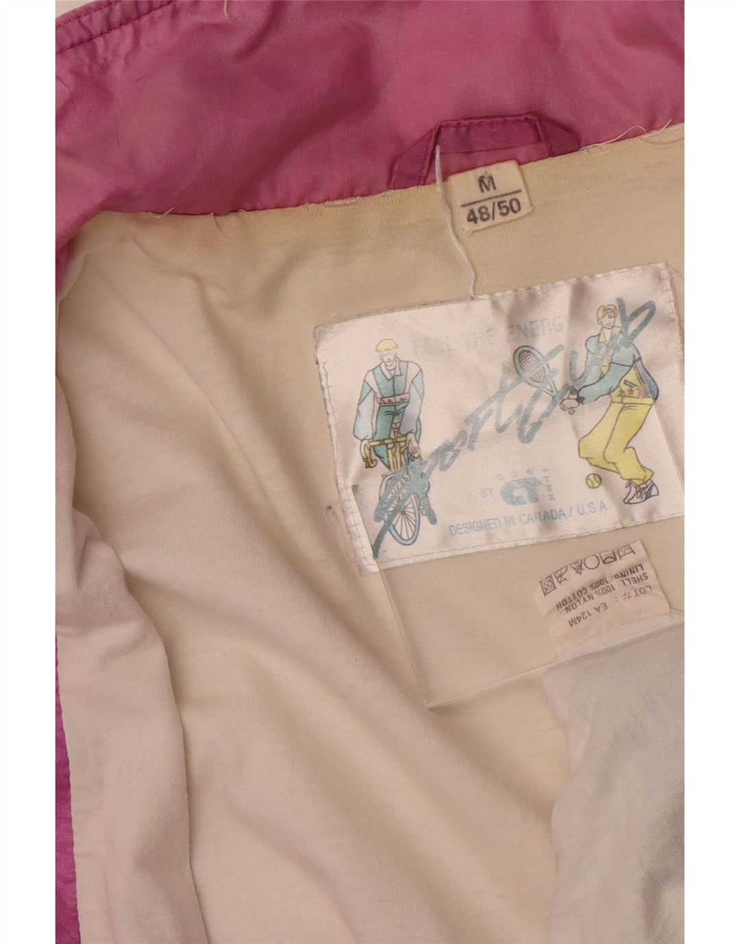 Giacca da tuta da uomo VINTAGE IT 48/50 Nylon color block blu medio