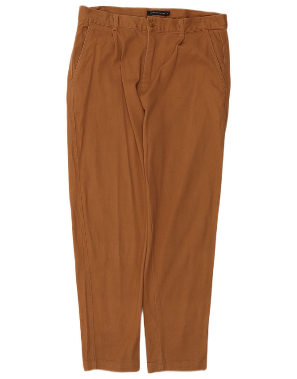 Pantaloni chino dritti da uomo French Connection W32 L27 cotone marrone