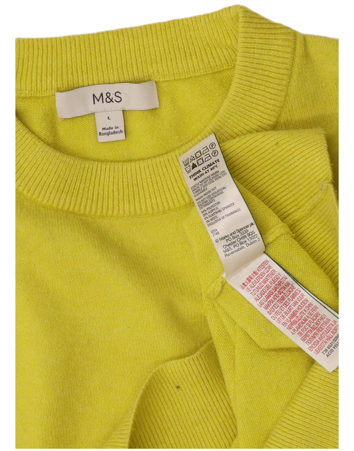 Maglione maglione girocollo da donna Marks & Spencer UK 16 grande giallo