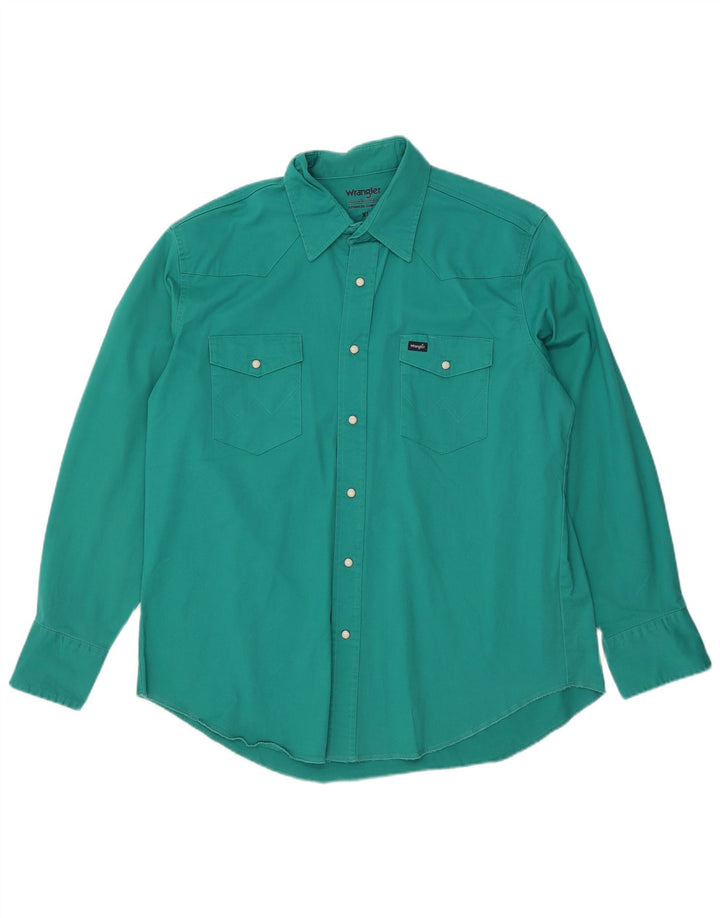 Camicia da uomo Wrangler XL in cotone turchese