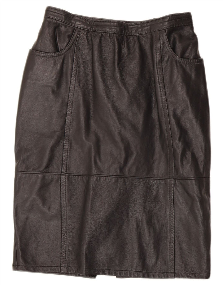 Gonna in pelle vintage da donna W26 piccola in pelle nera