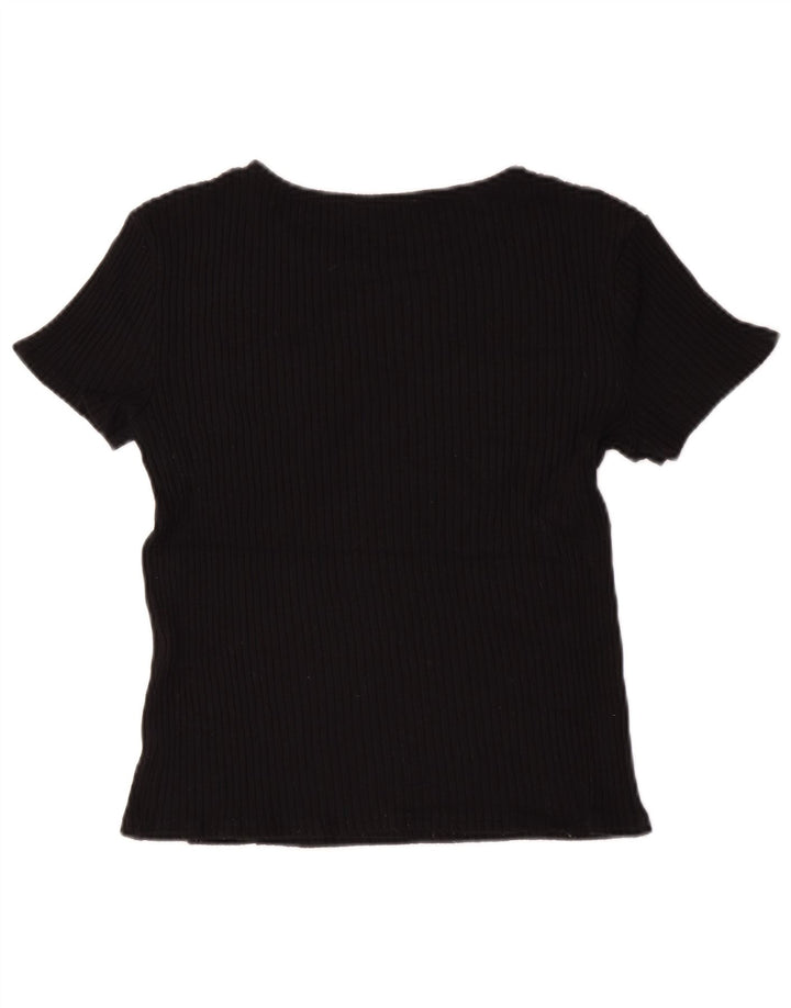 T-shirt corta da donna Zara UK 12 media nera