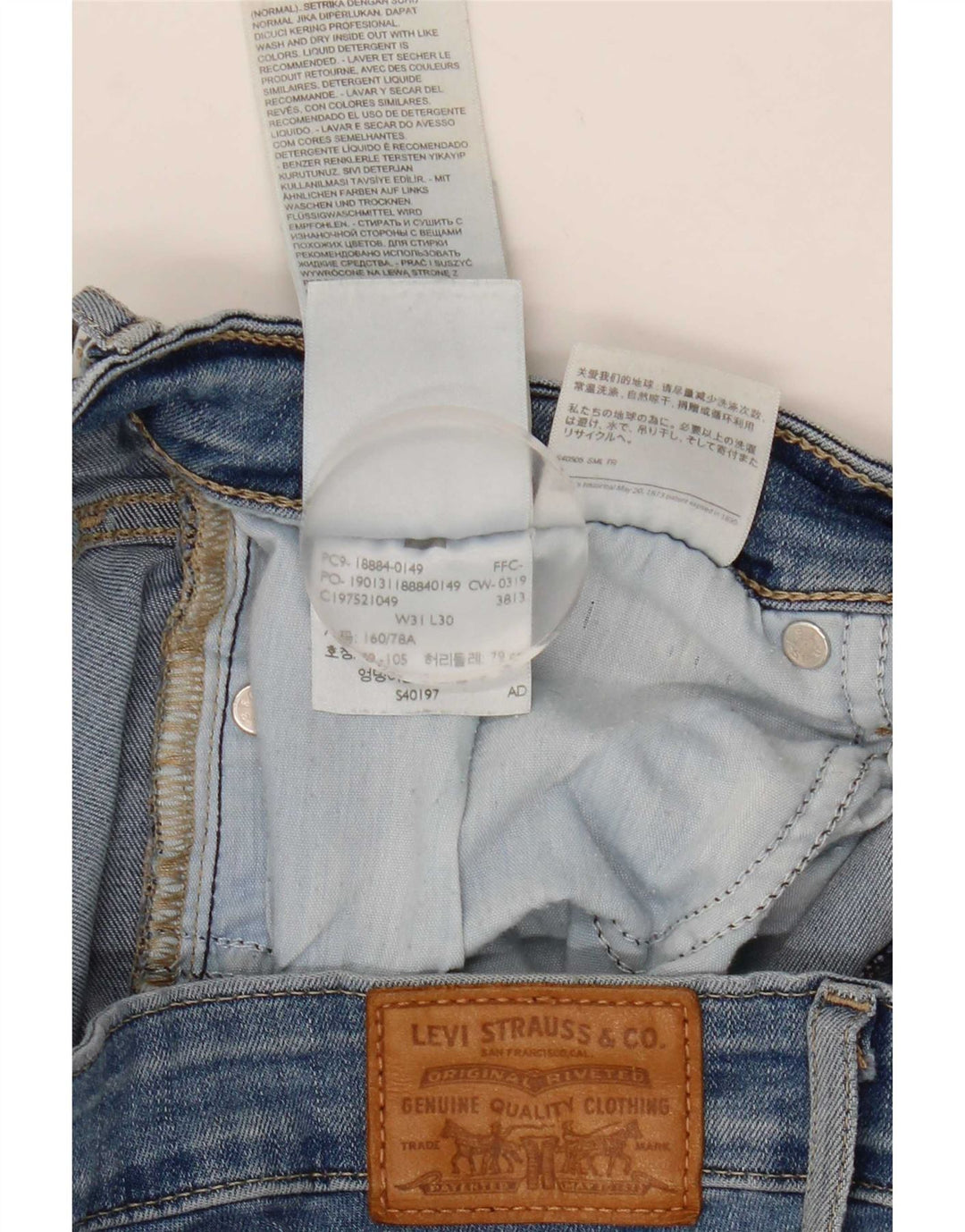 Levi's Donna 712 Crop Slim Jeans W31 L25 Cotone Blu