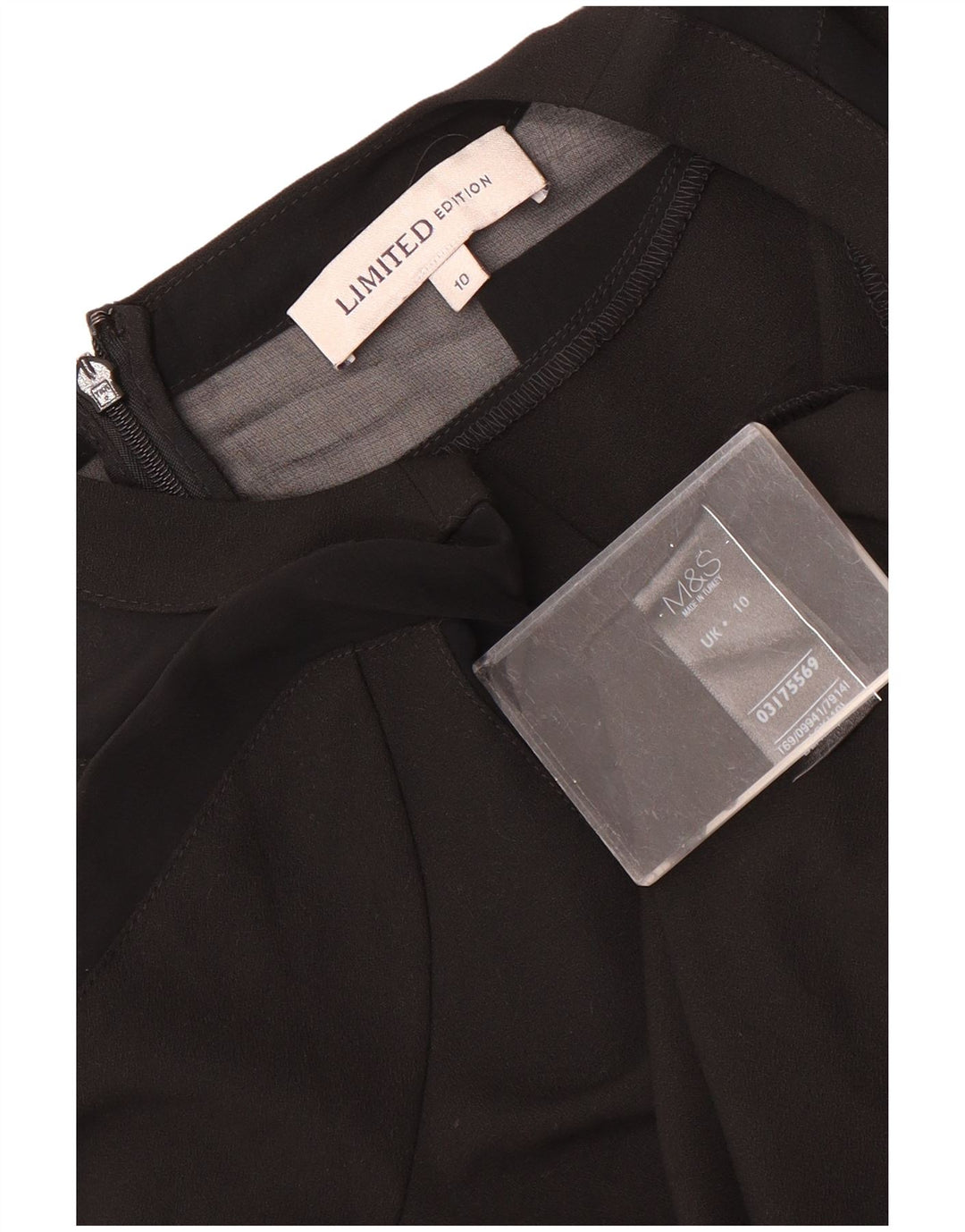 Abito a trapezio con maniche a 3/4 da donna Marks & Spencer UK 10 piccolo poliestere nero