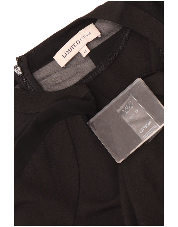 Abito a trapezio con maniche a 3/4 da donna Marks & Spencer UK 10 piccolo poliestere nero