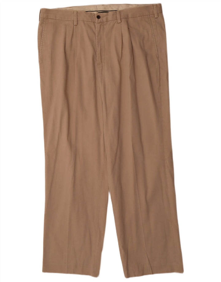 Pantaloni chino dritti da uomo Eddie Bauer W40 L32 cotone beige