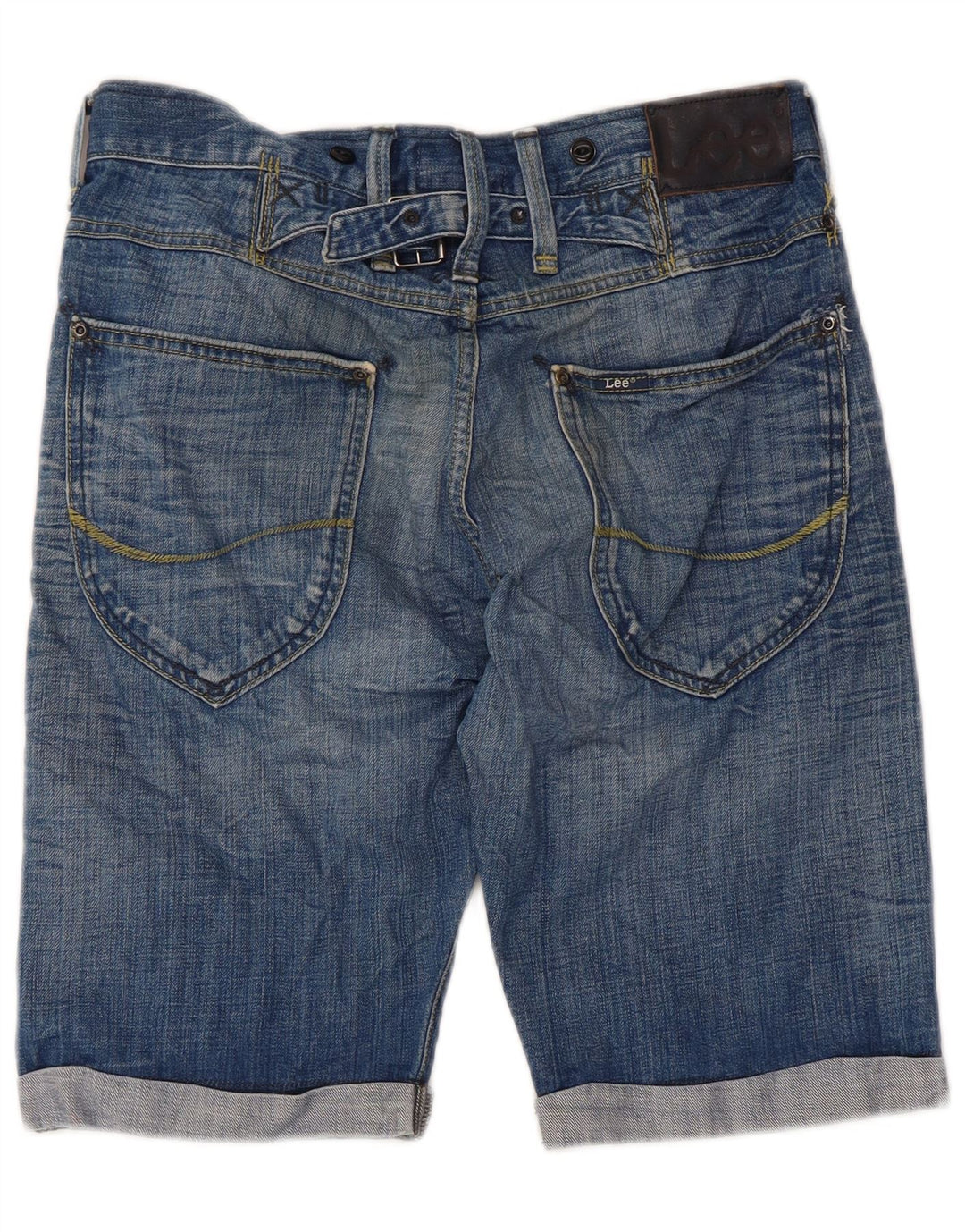 Pantaloncini di jeans da uomo verdi Cinch Lee W29 piccoli in cotone blu