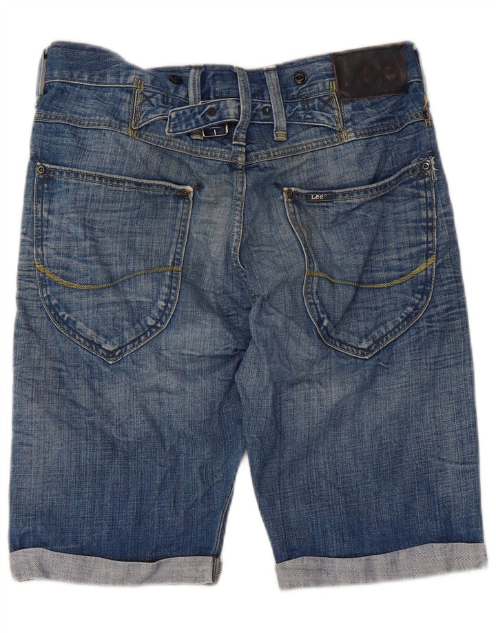 Pantaloncini di jeans da uomo verdi Cinch Lee W29 piccoli in cotone blu