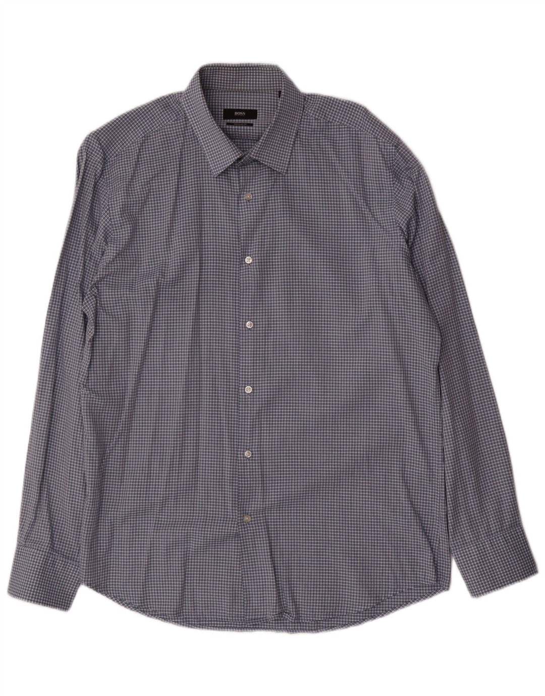 Camicia HUGO BOSS da uomo vestibilità regolare taglia 42 16 1/2 grande a quadretti blu