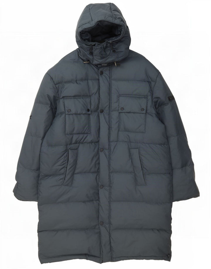 Cappotto imbottito con cappuccio da uomo Diadora UK 40 Large Blu Navy in poliammide