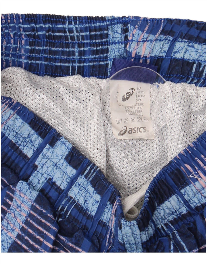 Pantaloncini da bagno ASICS da uomo a quadri piccoli blu in poliestere