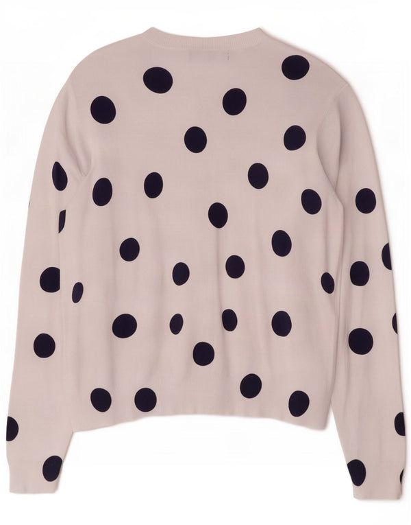 Maglione cardigan da donna Marks & Spencer UK 18 XL Bianco geometrico