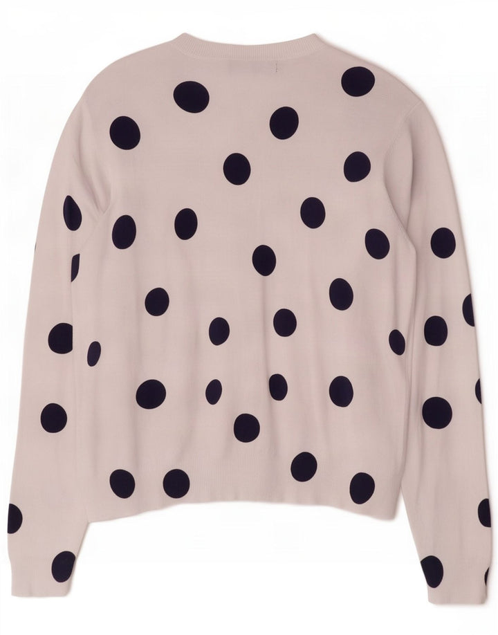 Maglione cardigan da donna Marks & Spencer UK 18 XL Bianco geometrico