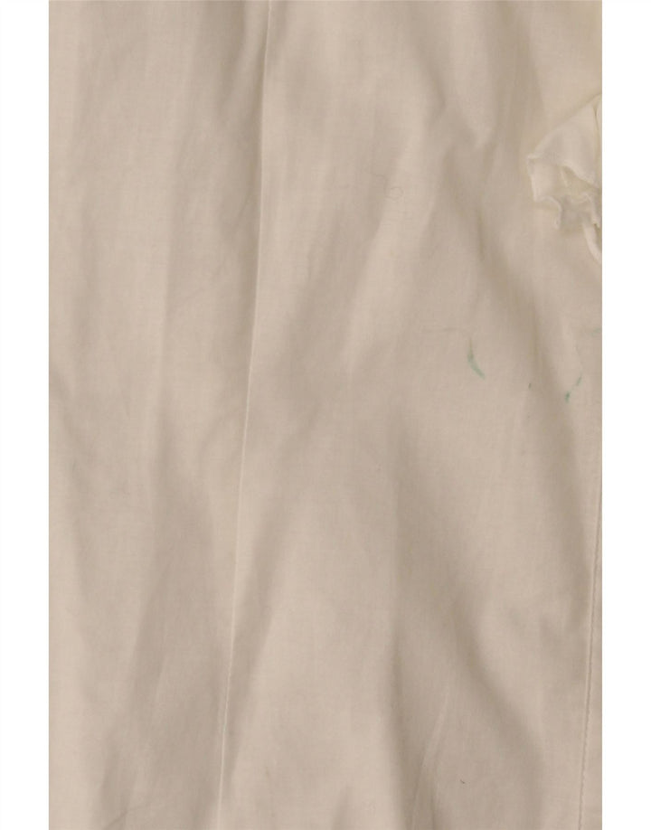Camicia da donna BENETTON con volant sul davanti UK 14 grande bianco sporco