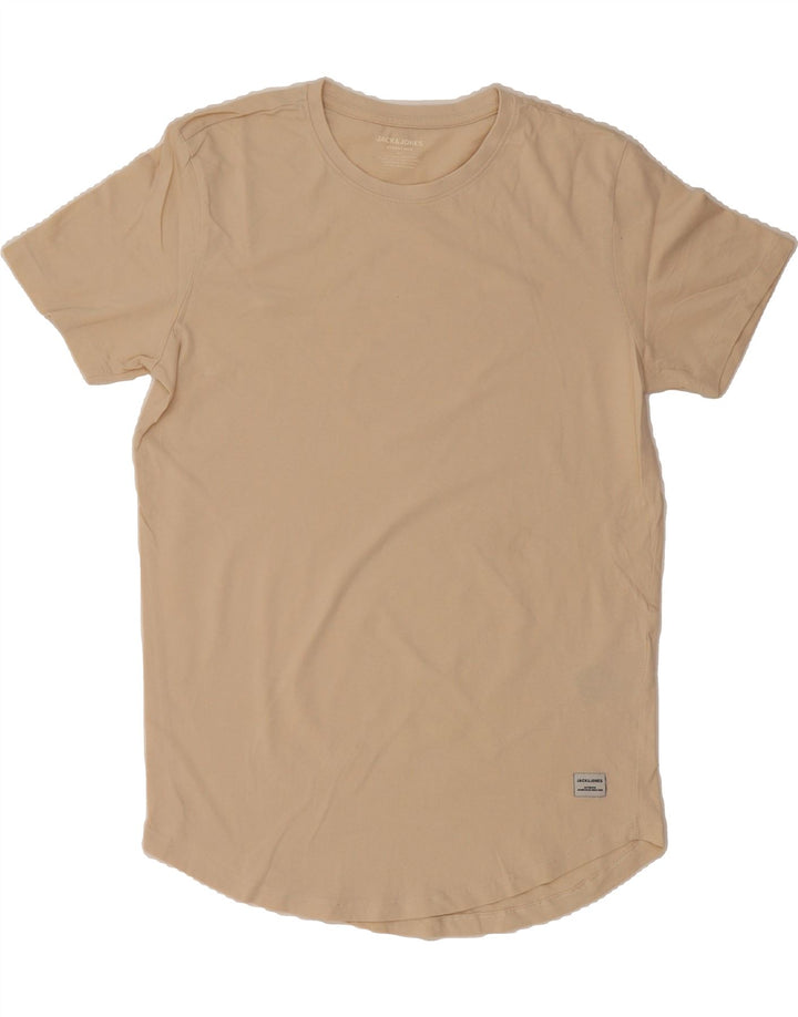 JACK & JONES Mens T-Shirt Top Medium Beige Cotton Vintage Jack & Jones and Second-Hand Jack & Jones from Messina Hembry 