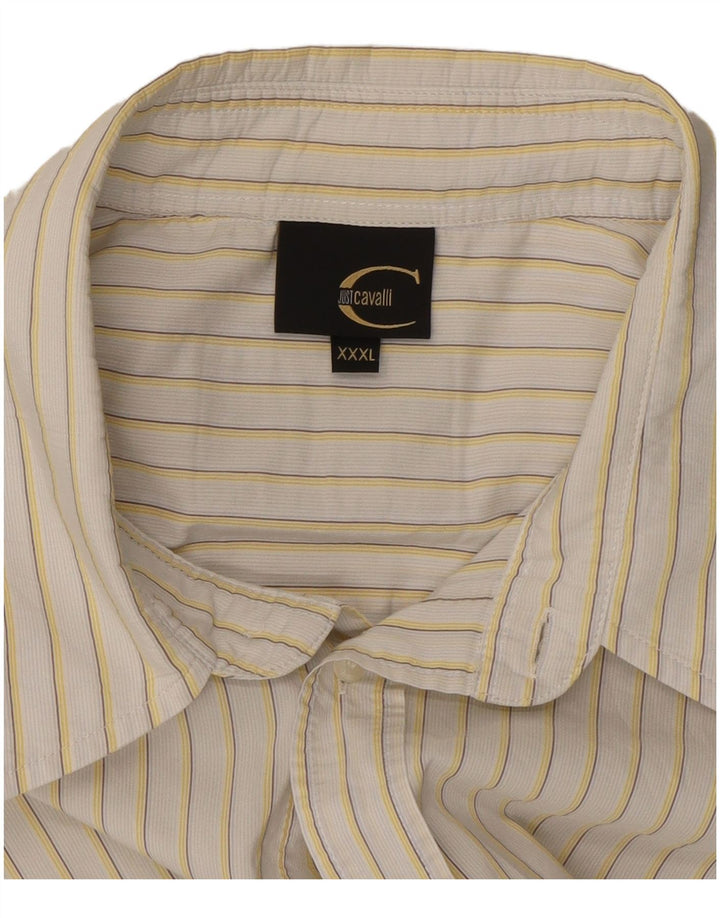 Camicia da uomo Just Cavalli 3XL Gessata bianca