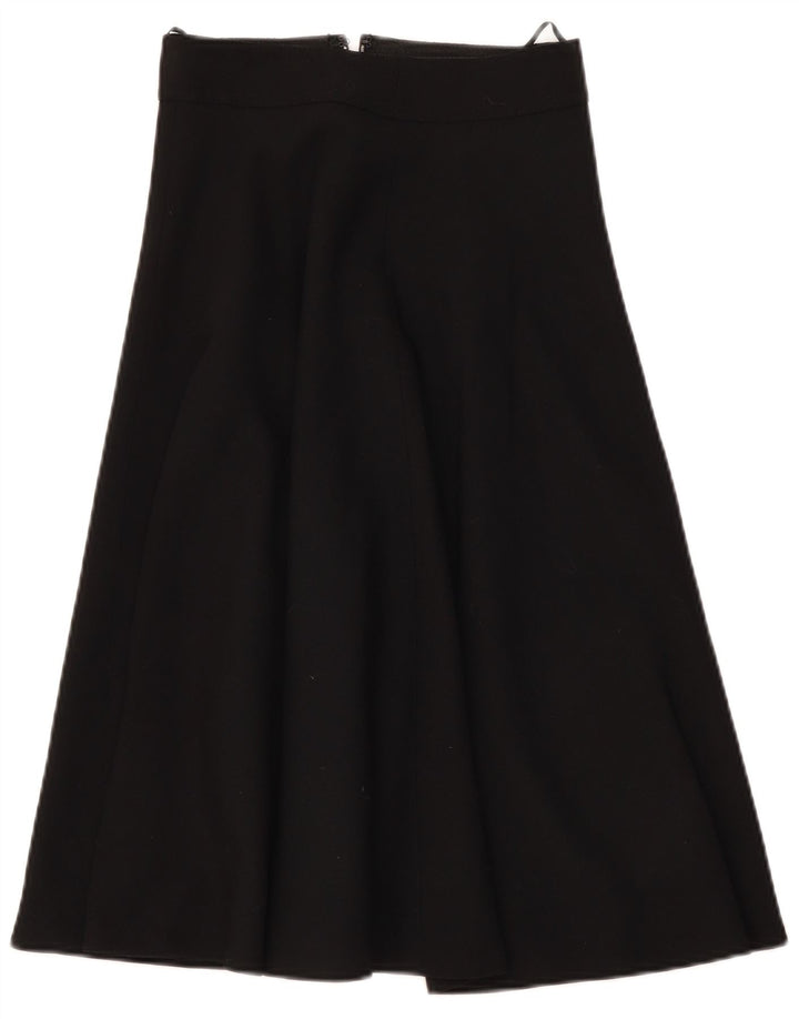 Gonna a trapezio a vita alta da donna vintage W28 nera media