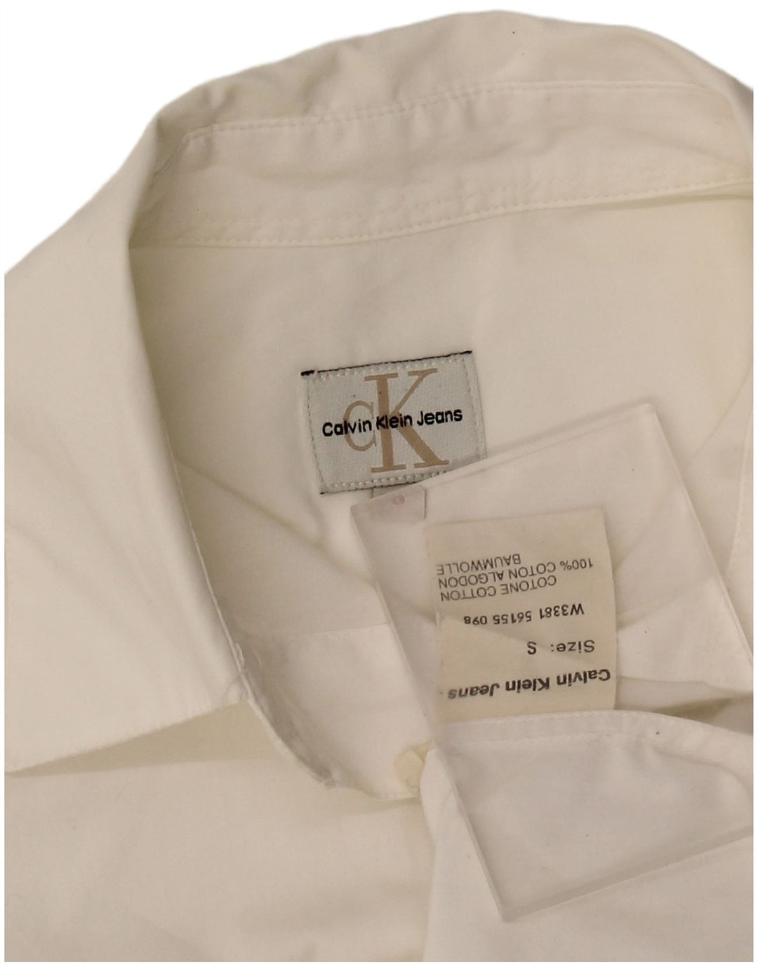 Camicia da donna Calvin Klein piccola in cotone bianco sporco