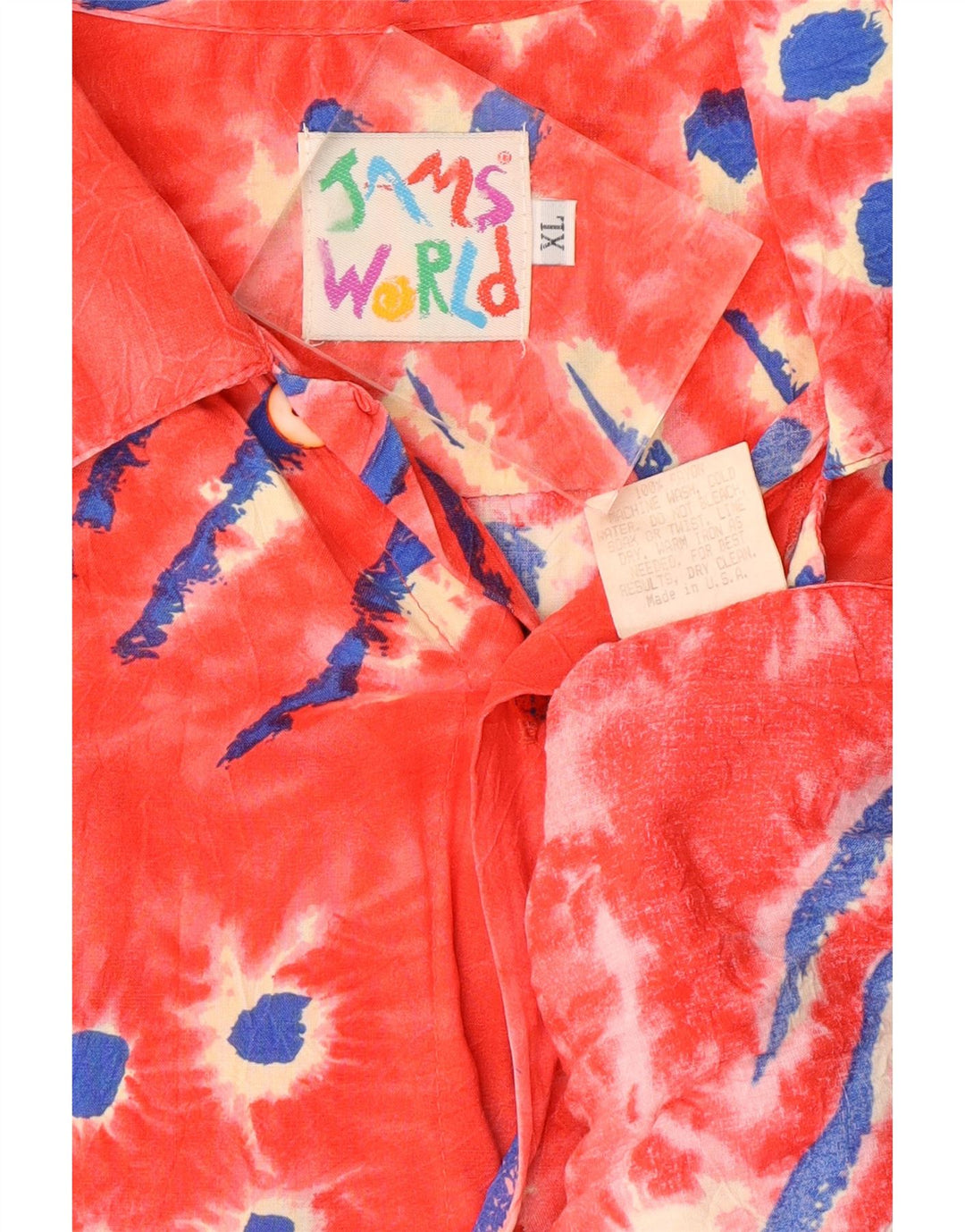 Camicia a maniche corte da uomo JAMS WORLD XL Rayon floreale rosso
