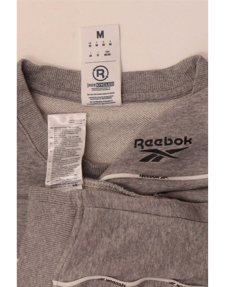 Felpa Reebok da uomo in cotone grigio medio