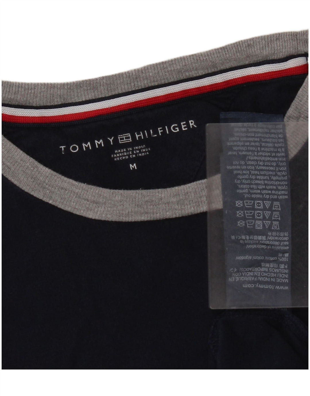 T-shirt grafica da uomo Tommy Hilfiger Top in cotone blu navy medio