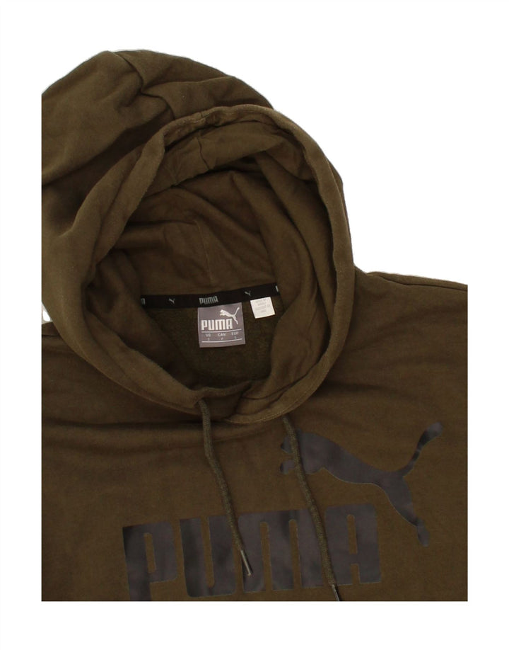 PUMA Mens Graphic Hoodie Jumper Small Green Cotton Vintage Puma and Second-Hand Puma from Messina Hembry 