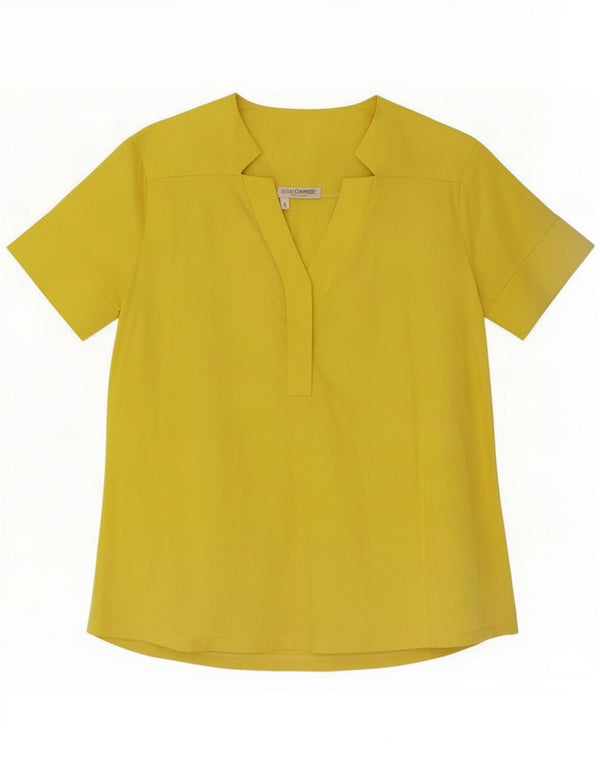 Naracamicie camicetta da donna Top UK 12 cotone giallo medio