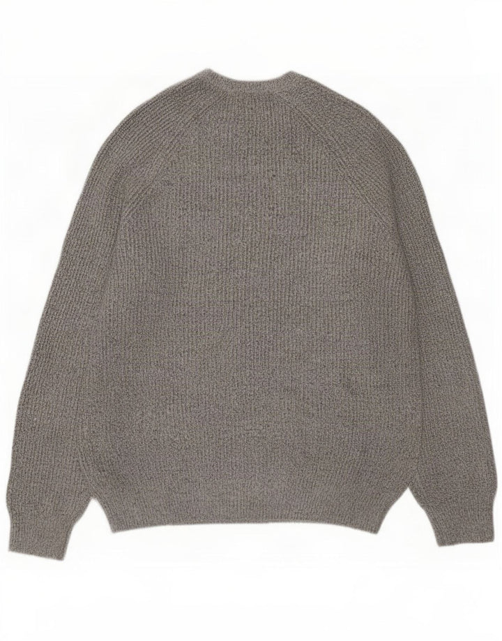 Maglione maglione girocollo da uomo Marks & Spencer poliammide screziato grigio medio