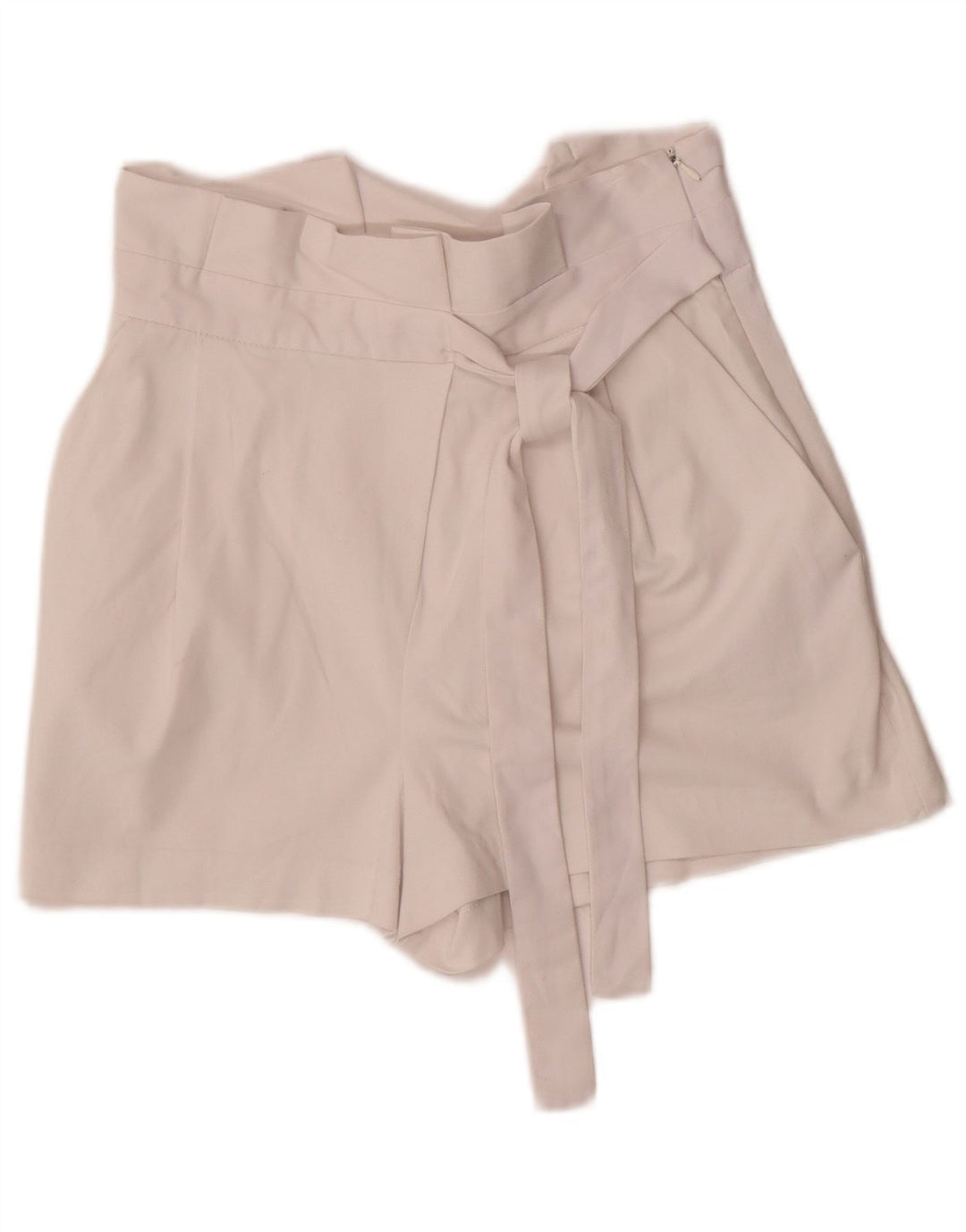 Pantaloncini a vita alta da donna Zara piccoli W26 cotone bianco