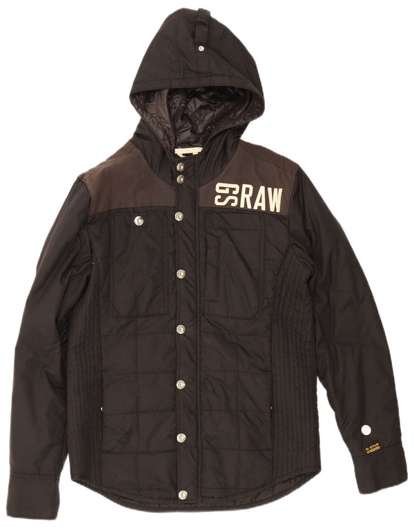 Giacca imbottita con cappuccio grafico da uomo G-STAR UK 40 Large Black Colourblock