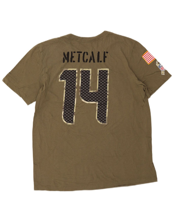 T-shirt grafica Nike Seattle Seahawks da uomo, taglia grande, in cotone kaki