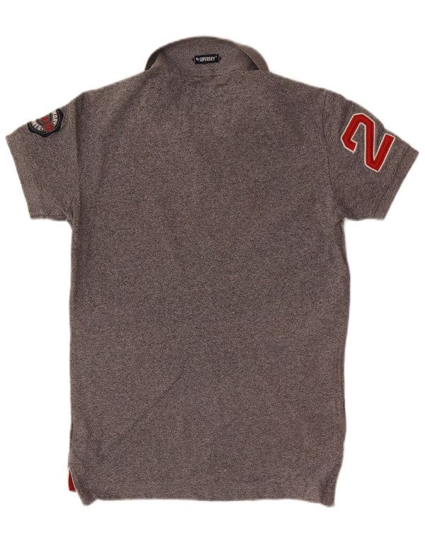 Polo grafica da uomo Superdry Small in cotone grigio