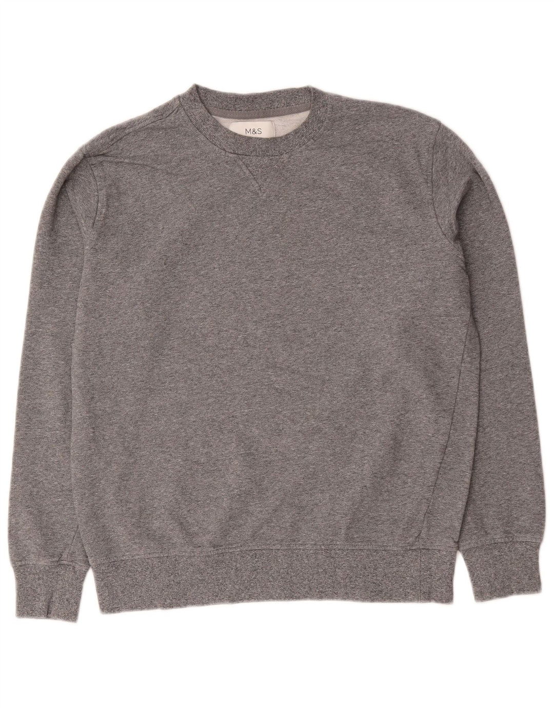 Felpa da uomo Marks & Spencer in cotone chiazzato grigio medio