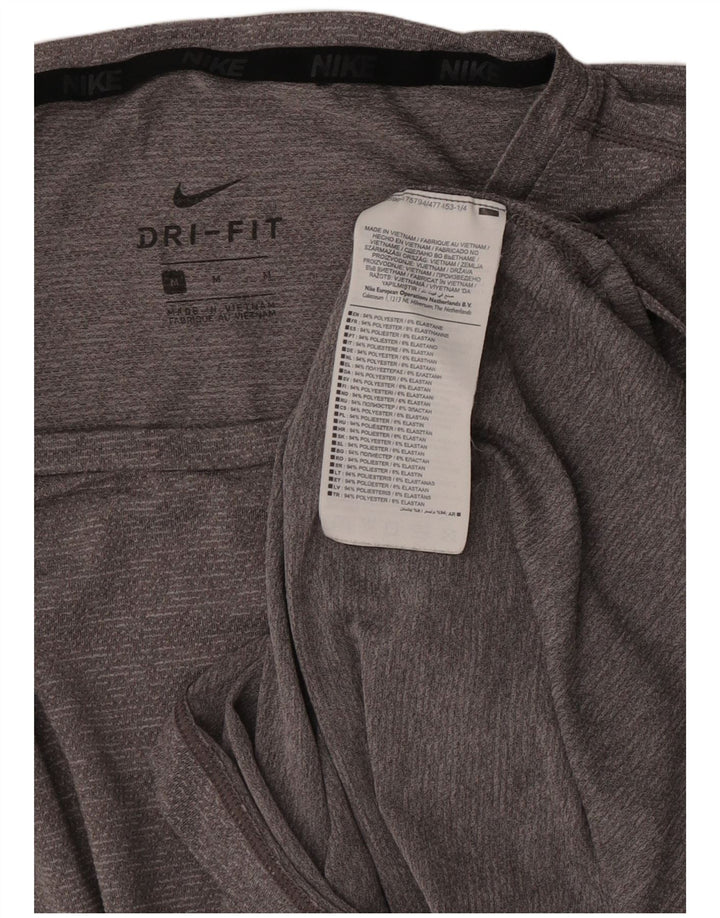 T-shirt Nike Dri Fit da uomo, top in poliestere grigio medio