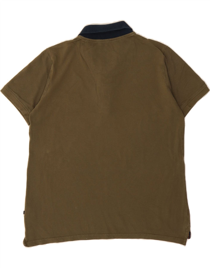 AVIREX Mens Polo Shirt Medium Khaki Cotton Vintage Avirex and Second-Hand Avirex from Messina Hembry 