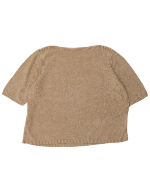 Maglione maglione con scollo a barca da donna Marks & Spencer UK 22 3XL Beige