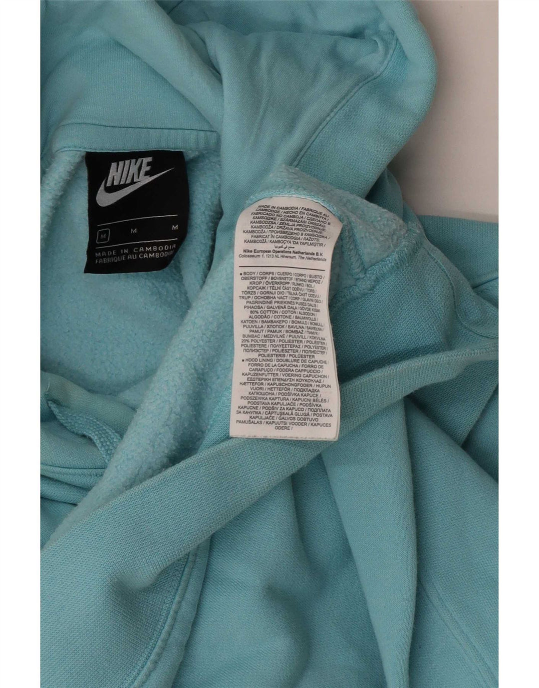 Felpa con cappuccio da uomo Nike in cotone blu medio