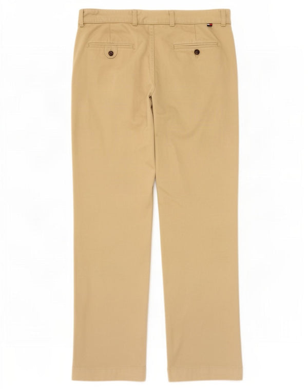 Pantaloni chino dritti da uomo Tommy Hilfiger W36 L32 in cotone beige