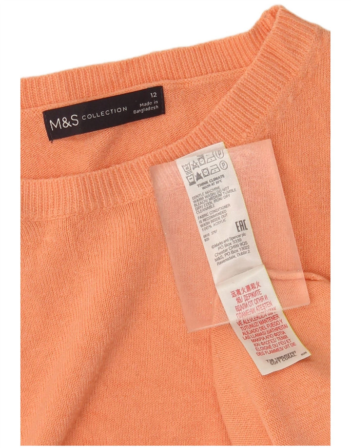 Maglione maglione girocollo da donna Marks & Spencer UK 12 Acrilico arancione medio