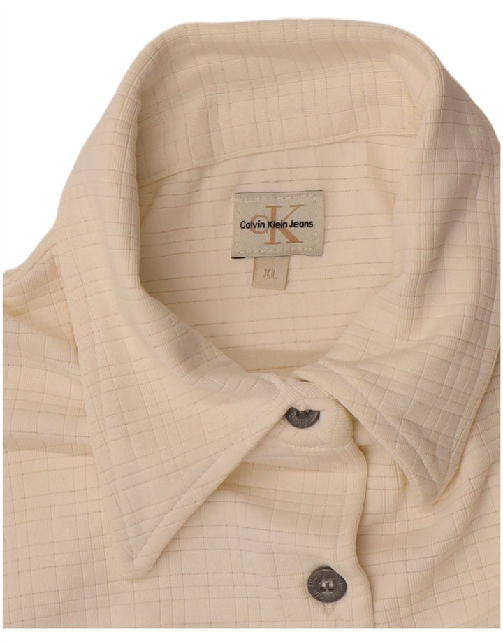 CALVIN KLEIN JEANS Camicia per ragazze 11-12 anni XL Bianco sporco