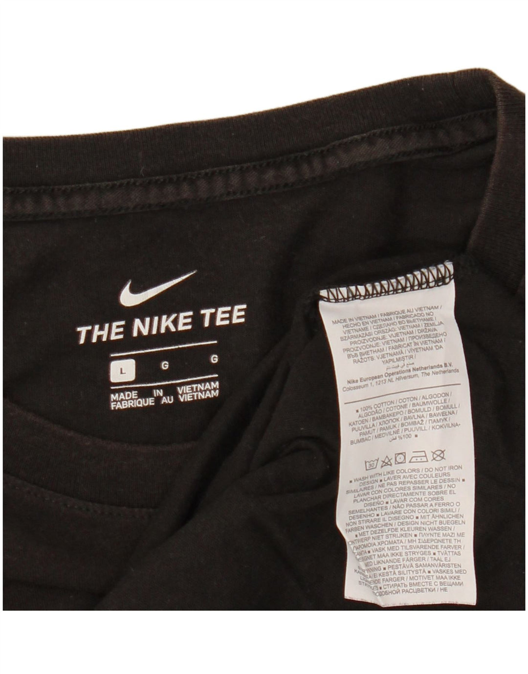 T-shirt grafica da uomo NIKE Top grande in cotone nero
