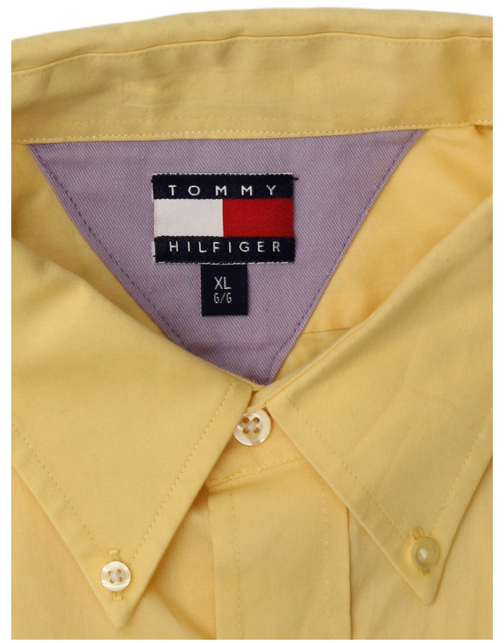 TOMMY HILFIGER Camicia a maniche corte da uomo XL Gialla