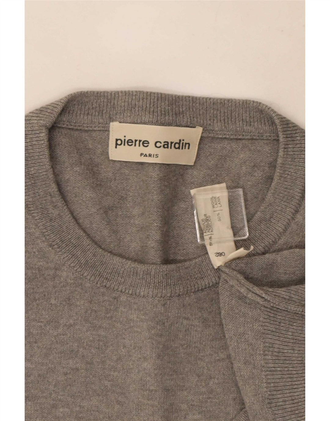 Maglione maglione girocollo da uomo Pierre Cardin XL grigio acrilico