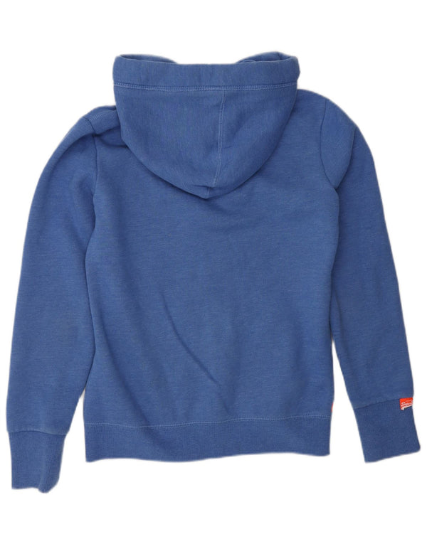 Maglione con cappuccio e zip da donna SUPERDRY UK 10 piccolo cotone blu