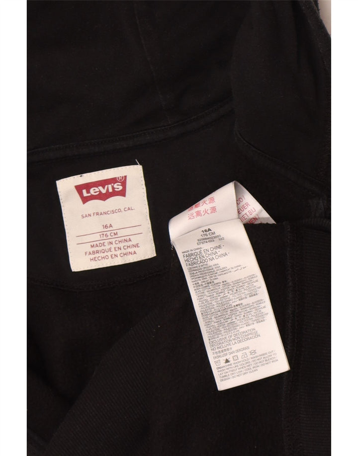Maglione con cappuccio e zip per ragazzi Levi's 15-16 anni in cotone nero