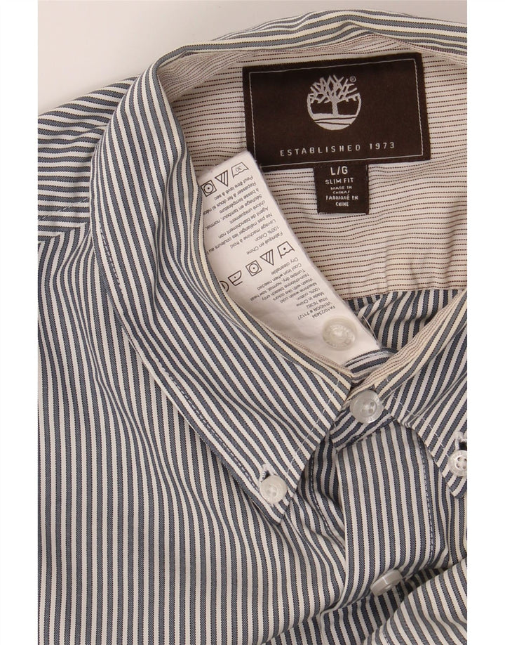 TIMBERLAND Camicia slim fit da uomo grande cotone gessato grigio