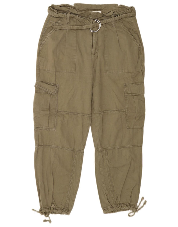 Pantaloni cargo da jogging da donna Whistles UK 12 medi W30 L25 cotone kaki