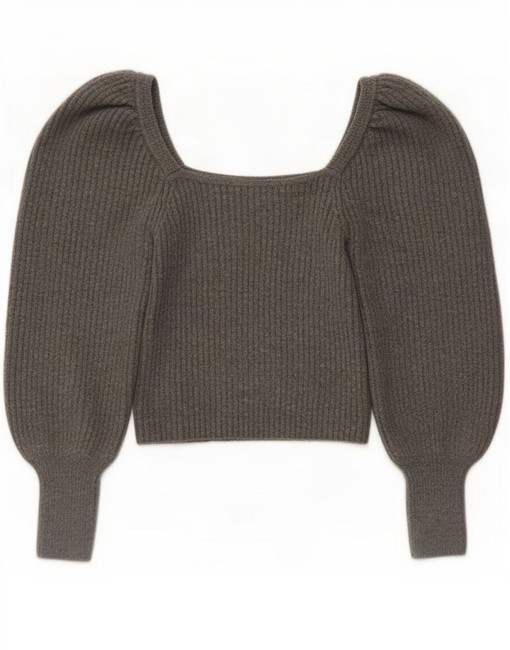 Top Zara da donna a maniche lunghe UK 12 acrilico grigio medio
