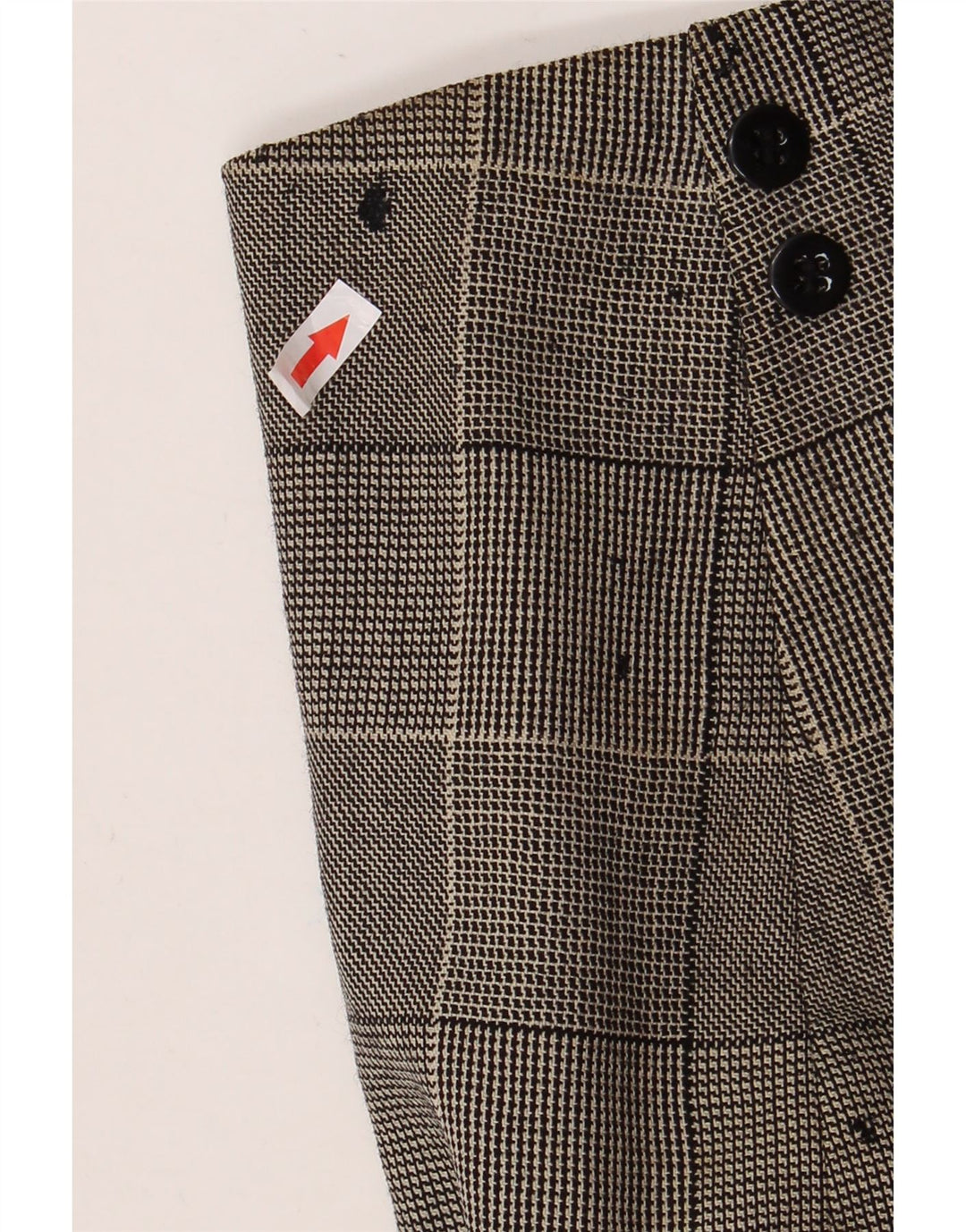 Giacca blazer da donna a 1 bottone corto Jaeger UK 10 piccolo cotone a quadri grigio